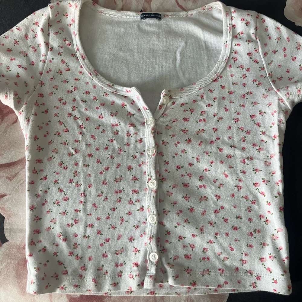 brandy melville floral crop top